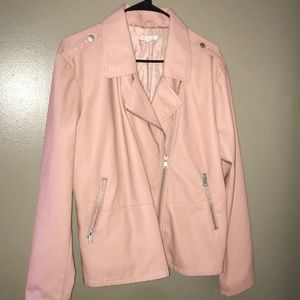 Pink faux leather jacket